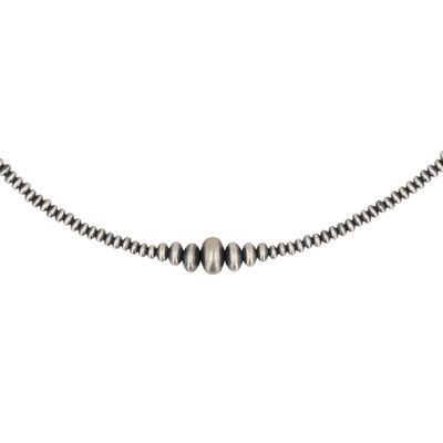 Sale Photo Thumbnail #151: Southwest Sterling Oxidized Graduated Bead Necklace