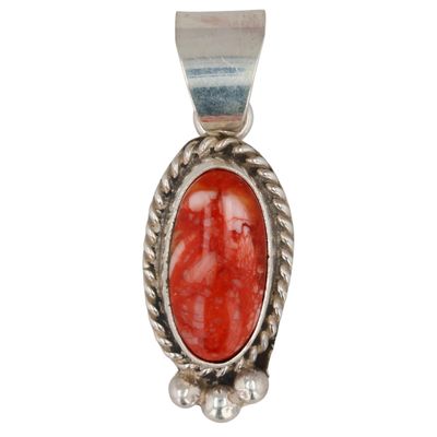 Sale Photo Thumbnail #50: Byron Begay Navajo Sterling Spiny Oyster Pendant