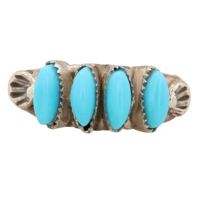 Sale Photo Thumbnail #251: Southwest Sterling Turquoise Ring Sz 5