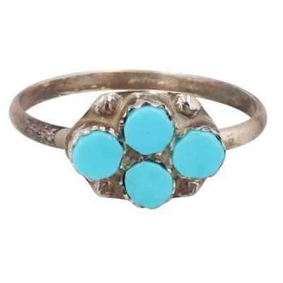 Sale Photo Thumbnail #92: Swain Charley Zuni Sterling Turquoise Ring Sz 7