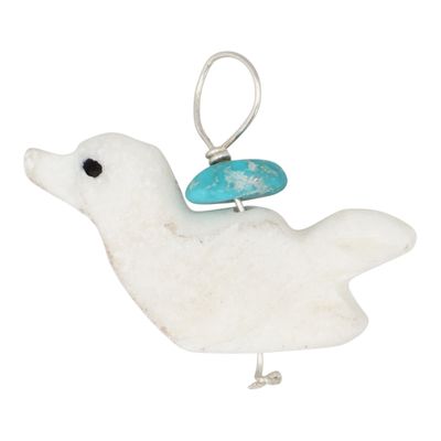 Sale Photo Thumbnail #212: Allison White Navajo Sterling Multi-Stone Duck Pendant
