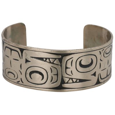 Sale Photo Thumbnail #22: Vintage Bell Trading Post Nickel Silver Tribal Cuff Bracelet