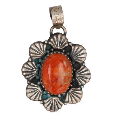 Sale Photo Thumbnail #336: HaDa Collection Sterling Apple Coral Pendant