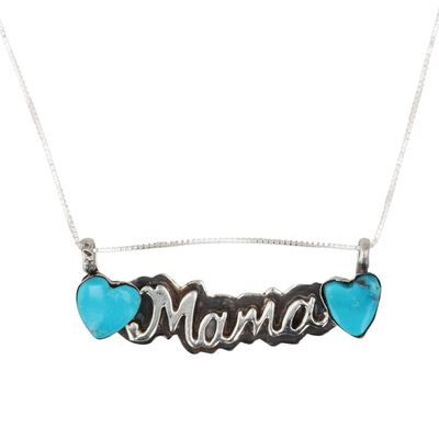 Sale Photo Thumbnail #81: Myra Benally Navajo Kingman Turquoise Sterling Mama Necklace