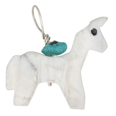 Sale Photo Thumbnail #328: Allison White Navajo Sterling Multi-Stone Llama Pendant