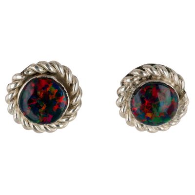 Sale Photo Thumbnail #329: Tricia Lonjose Zuni Sterling Opal Earrings