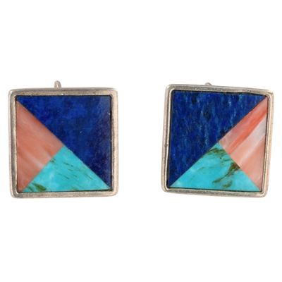 Sale Photo Thumbnail #90: Desert Rose Trading Jay King Mine Finds Sterling Multi-Stone Inlay Earrings