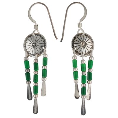 Sale Photo Thumbnail #256: Southwest Sterling Stamped Dangle Earrings