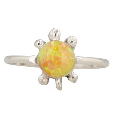 Sale Photo Thumbnail #356: Richard & Trista Siow Zuni Sterling Opal Turtle Ring Sz 8.5