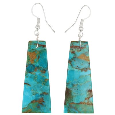 Sale Photo Thumbnail #254: Jameson Pete Navajo Sterling Turquoise Slab Earrings