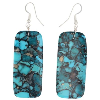 Sale Photo Thumbnail #489: Jameson Pete Navajo Sterling Turquoise Slab Earrings