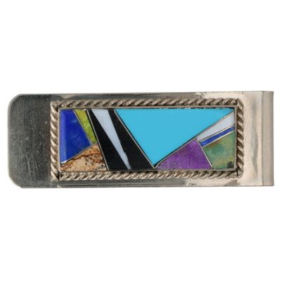 Sale Photo Thumbnail #574: Arnold Yazzie Navajo Multi-Stone Money Clip