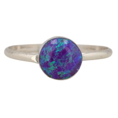 Sale Photo Thumbnail #154: Richard & Trista Siow Zuni Sterling Opal Ring Sz 5.5