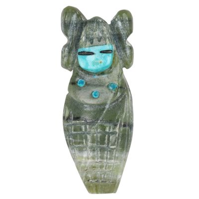 Sale Photo Thumbnail #133: Stacey Turpen Navajo Multi-Stone Corn Maiden Fetish Carving