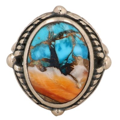 Sale Photo Thumbnail #446: HaDa Collection Sterling Spiny Oyster Ring Sz 6.75
