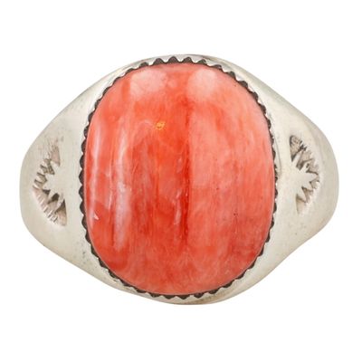 Sale Photo Thumbnail #502: Annie Lincoln Navajo Sterling Spiny Oyster Ring Sz 9.25