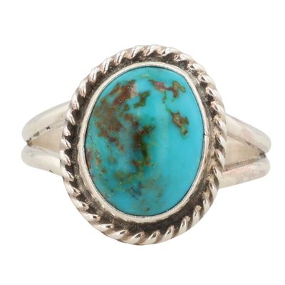 Sale Photo Thumbnail #372: Boyd Begay Navajo Sterling Turquoise Ring Sz 6