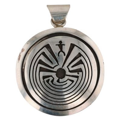 Sale Photo Thumbnail #420: Calvin Peterson Navajo Sterling Man in the Maze Pendant