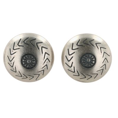 Sale Photo Thumbnail #123: Southwest Sterling Stamped Disc Earrings