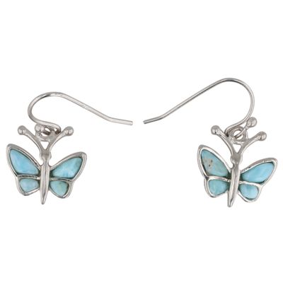 Sale Photo Thumbnail #202: Southwest Sterling Larimar Butterfly Earrings