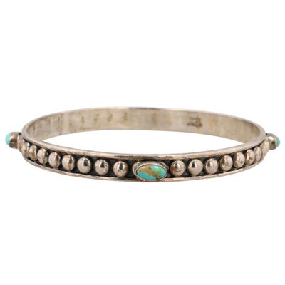 Sale Photo Thumbnail #550: HaDa Collection Sterling Kingman Turquoise Bangle Bracelet