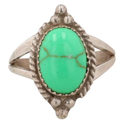 Sale Photo Thumbnail #56: Navajo Sterling Gaspeite Ring Sz 9.25