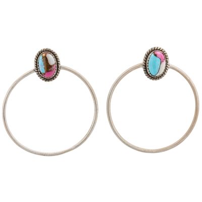 Sale Photo Thumbnail #26: HaDa Collection Sterling Cotton Candy Dahlia Hoop Earrings