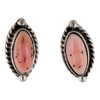 Sale Photo Thumbnail #360: Bucky Belin Navajo Sterling Pink Conch Earrings