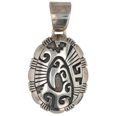 Sale Photo Thumbnail #543: Ervin Hoskie Navajo Sterling Overlay Pendant