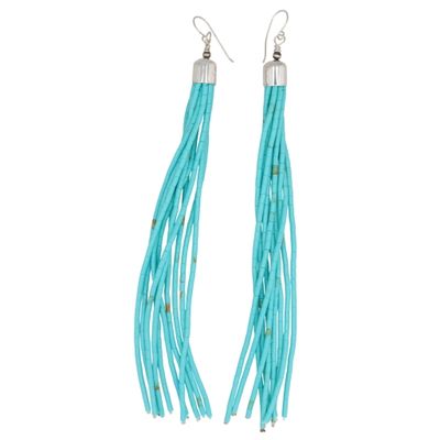 Sale Photo Thumbnail #455: Southwest Sterling Turquoise Dangle Earrings