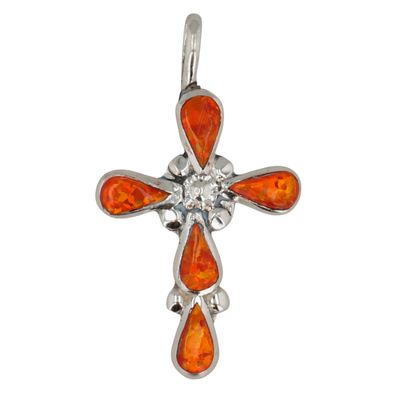 Sale Photo Thumbnail #406: Bryce Vacit Zuni Sterling Opal Cross Pendant