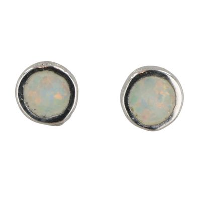 Sale Photo Thumbnail #229: Southwest Sterling Opal Earrings