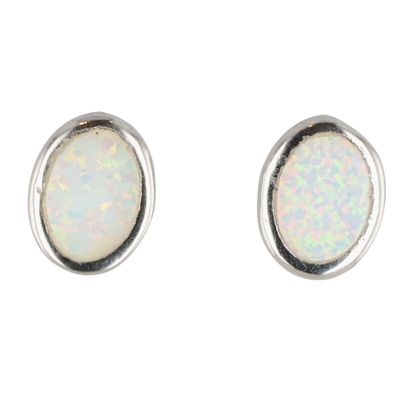 Sale Photo Thumbnail #245: Southwest Sterling Opal Earrings
