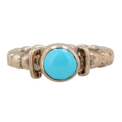 Sale Photo Thumbnail #183: Larry Yazzie Navajo Sterling Turquoise Ring Sz 5.25