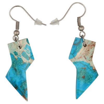 Sale Photo Thumbnail #453: Southwest Sterling Turquoise Thunderbolt Earrings