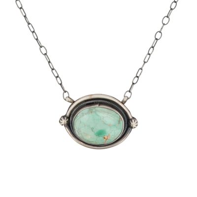 Sale Photo Thumbnail #412: Scott Skeets Navajo Sterling Boulder Turquoise Necklace