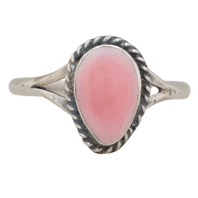 Sale Photo Thumbnail #168: Sharon McCarthy Navajo Sterling Pink Conch Ring Sz 8.5