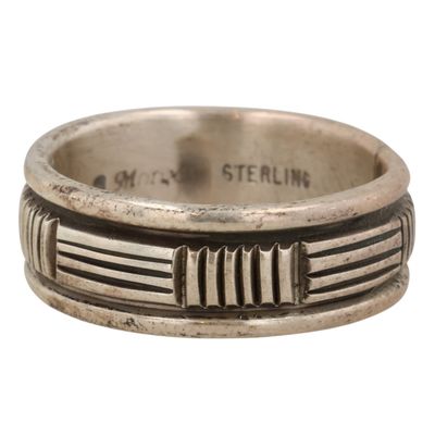 Sale Photo Thumbnail #324: Bruce Morgan Navajo Sterling Ring Sz 6.25