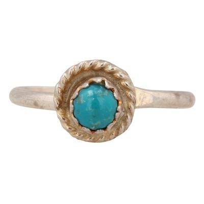 Sale Photo Thumbnail #564: Esther White Navajo Sterling Turquoise Ring Sz 4.25
