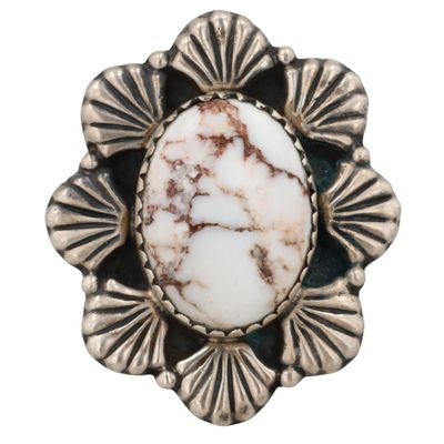 Sale Photo Thumbnail #178: HaDa Collection Sterling Wild Horse Magnesite Adjustable Ring