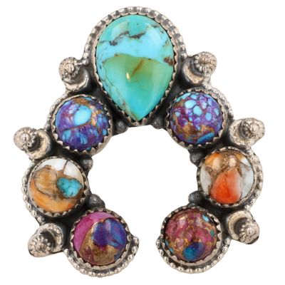 Sale Photo Thumbnail #132: HaDa Collection Sterling Multi-Stone Naja Adjustable Ring