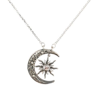 Sale Photo Thumbnail #124: HaDa Collection Sterling Wild Horse Magnesite Crescent Moon Necklace