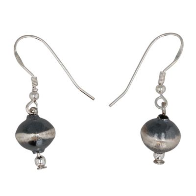 Sale Photo Thumbnail #286: Southwest Sterling Oxidized Bead Earrings