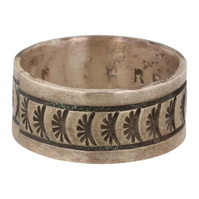 Sale Photo Thumbnail #274: Rick Enriquez Navajo Sterling Stamped Ring Sz 8.25
