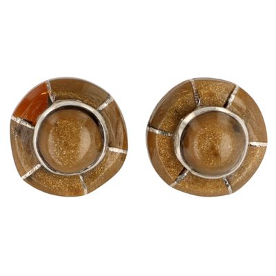 Sale Photo Thumbnail #105: Valerie Benally Navajo Sterling Multi-Stone Inlay Earrings
