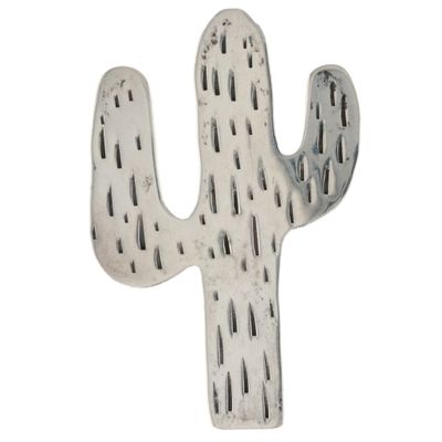 Sale Photo Thumbnail #565: Signed Navajo Sterling Cactus Pendant/Brooch