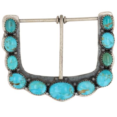 Sale Photo Thumbnail #125: HaDa Collection Sterling Kingman Turquoise Belt Buckle