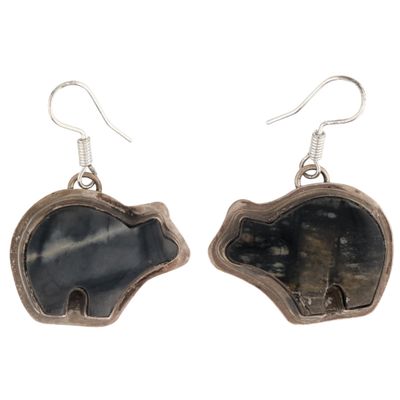 Sale Photo Thumbnail #426: Southwest Sterling Picasso Marble Bear Earrings