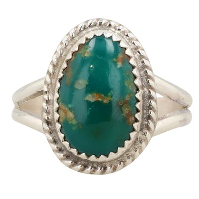 Sale Photo Thumbnail #93: Byron Begay Navajo Sterling Turquoise Ring Sz 5.5