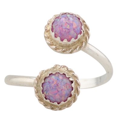 Sale Photo Thumbnail #473: Esther White Navajo Sterling Opal Adjustable Ring